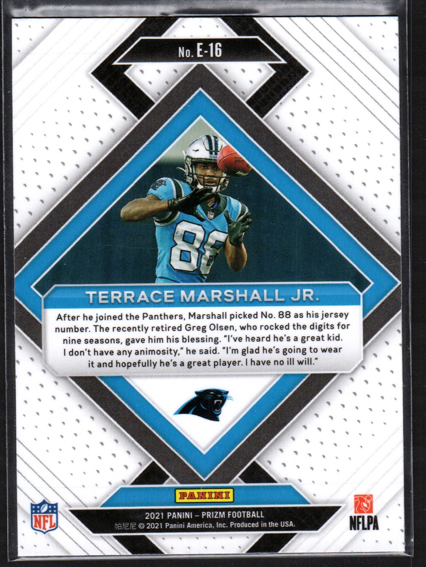 Terrace Marshall Jr. Carolina Panthers #E-16 - 2021 Panini Prizm