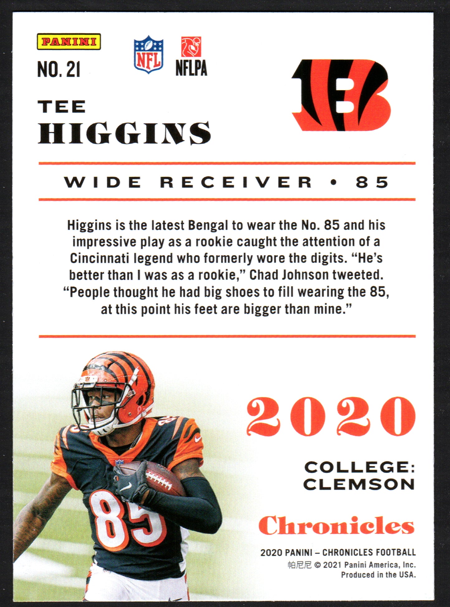 Tee Higgins Cincinnati Bengals #21 - 2020 Panini