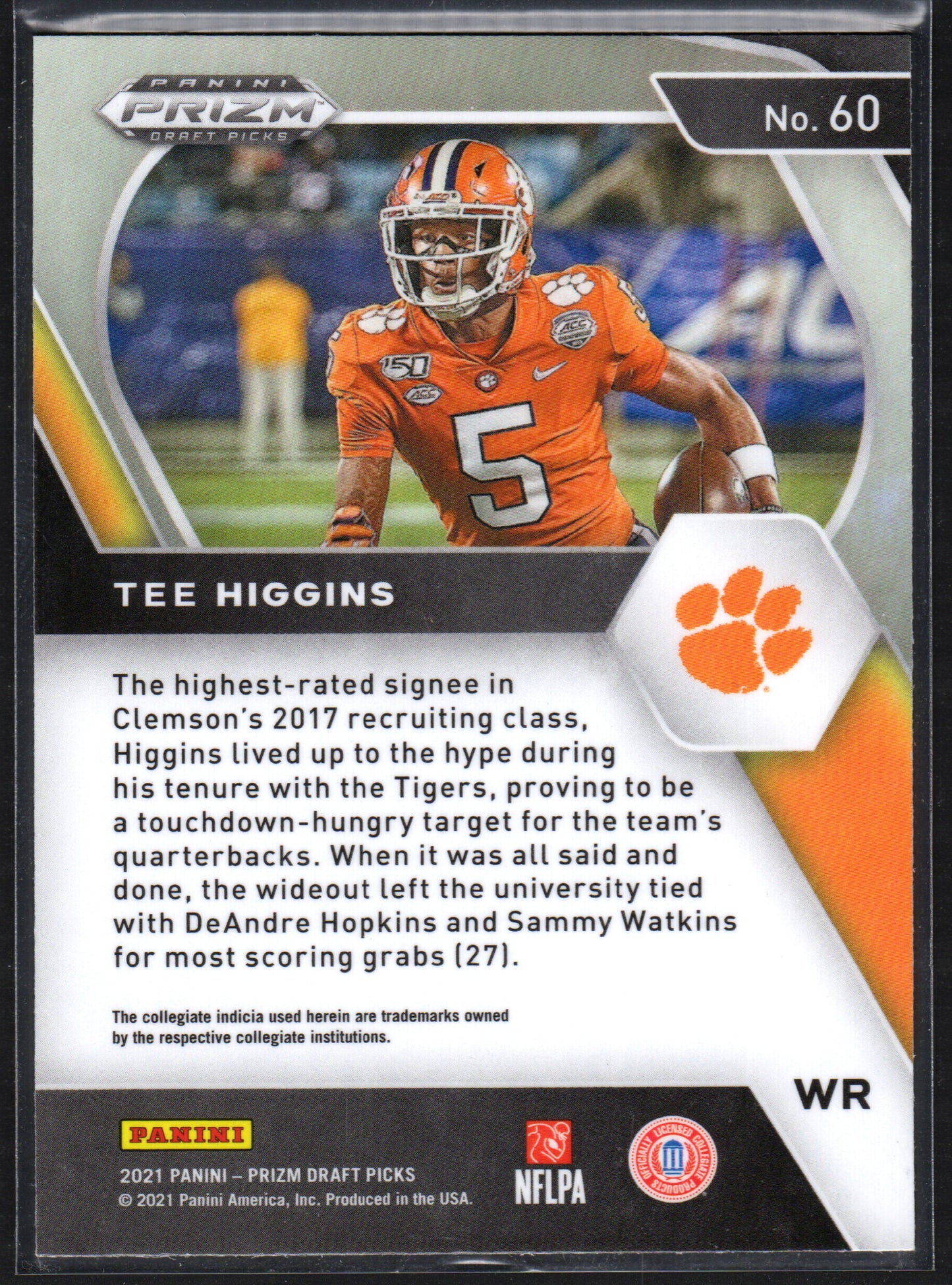 Tee Higgins Clemson Tigers #60 - 2021 Panini Prizm