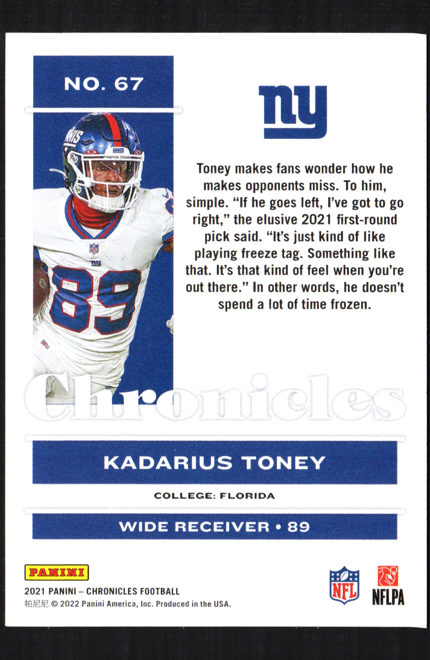 Kadarius Toney New York Giants #67 - 2021 Panini