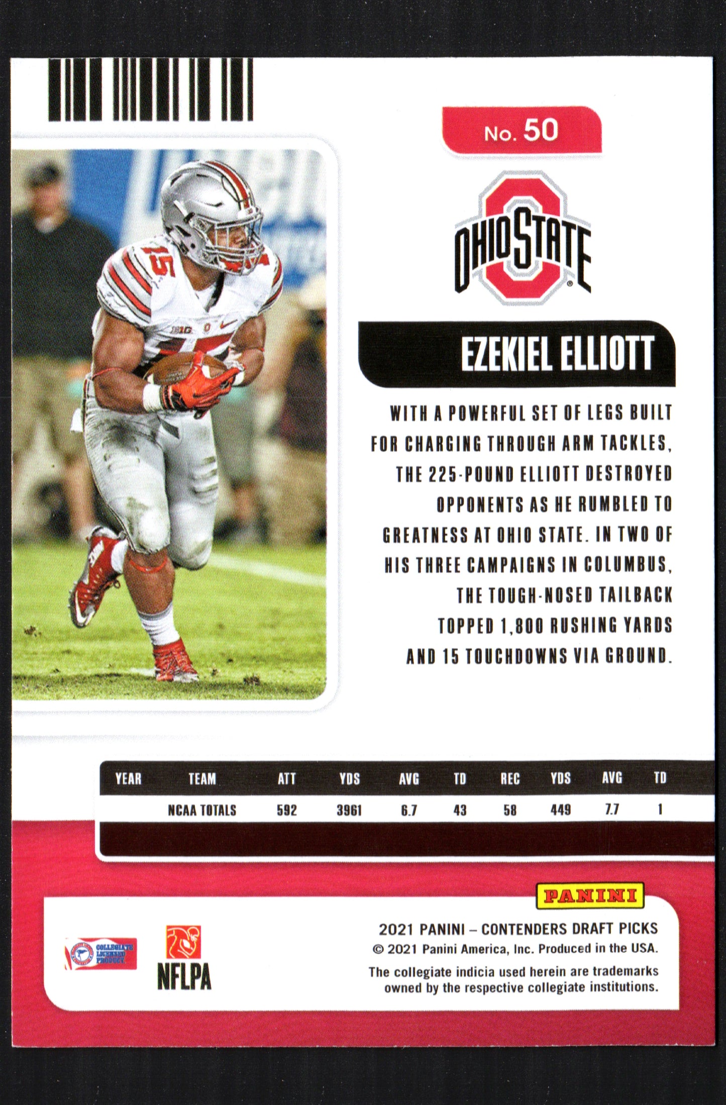 Ezekiel Elliott Ohio State Buckeyes #50 - 2021 Panini Season Ticket