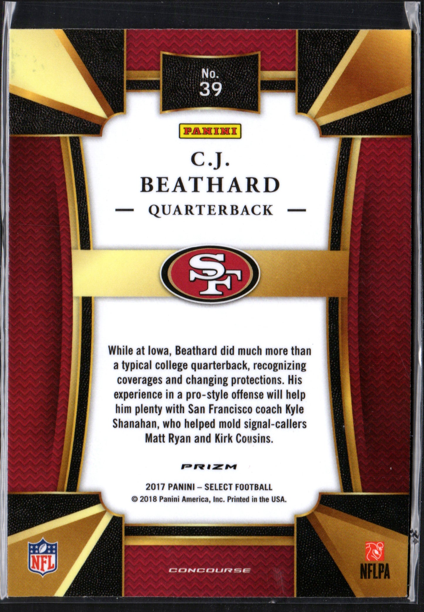 C. J. Beathard San Francisco 49ers #39 - 2017 Select