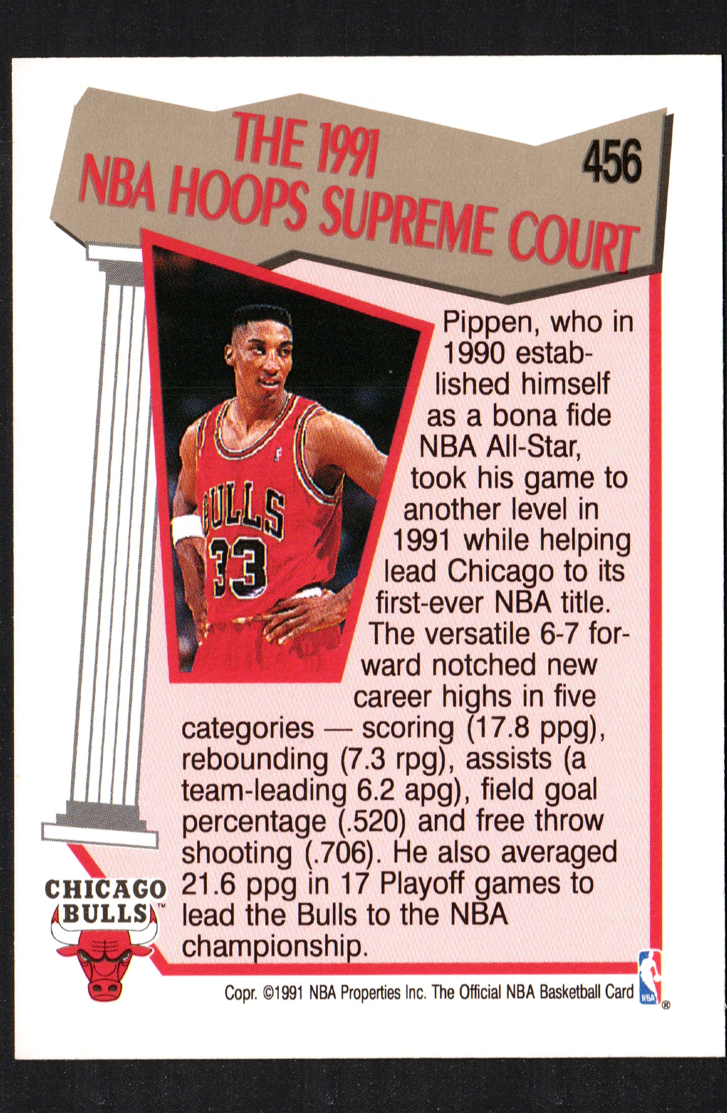 Scottie Pippen Chicago Bulls #456 - 1991-92 Hoops