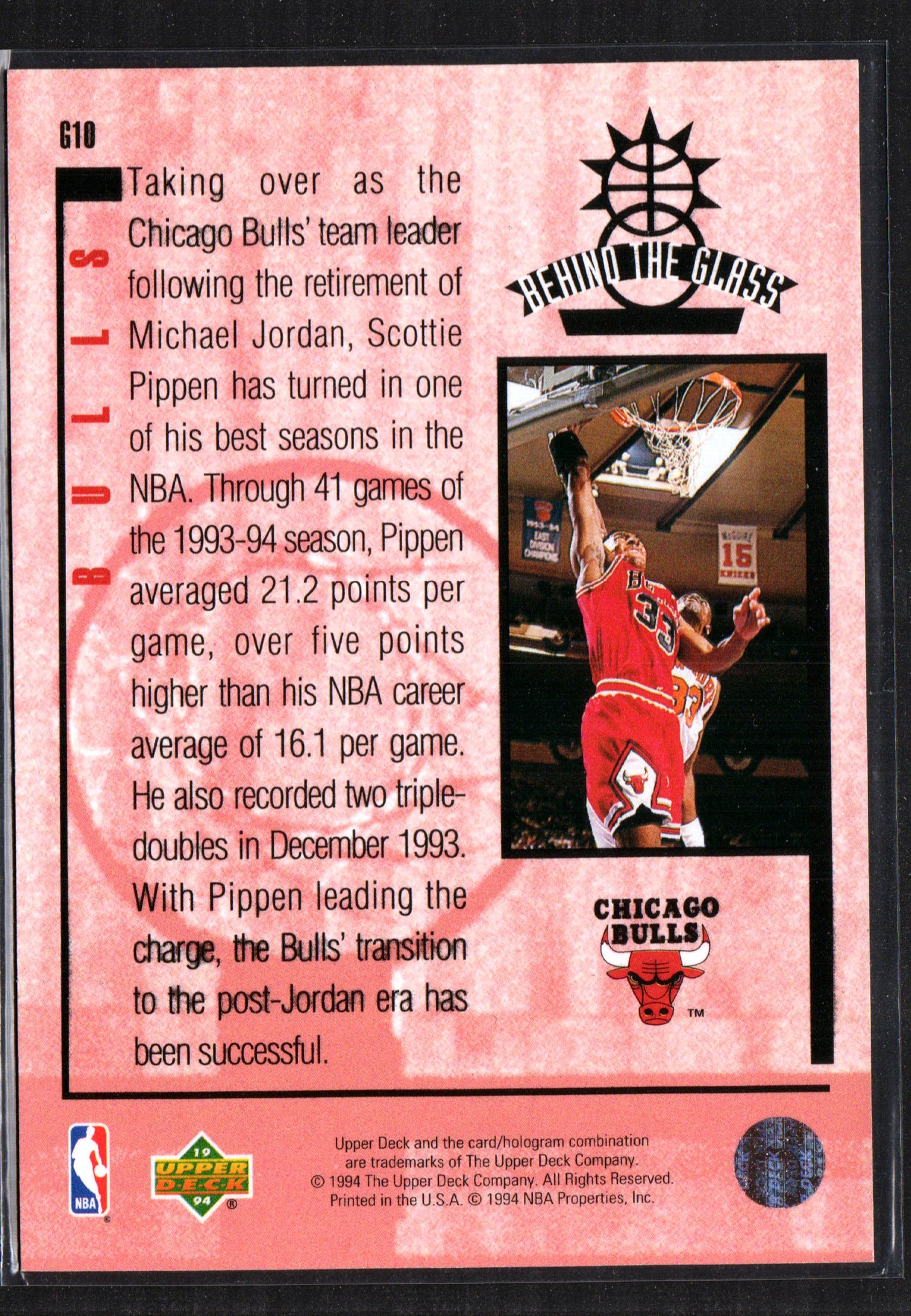 Scottie Pippen Chicago Bulls #G10 - 1994 Upper Deck