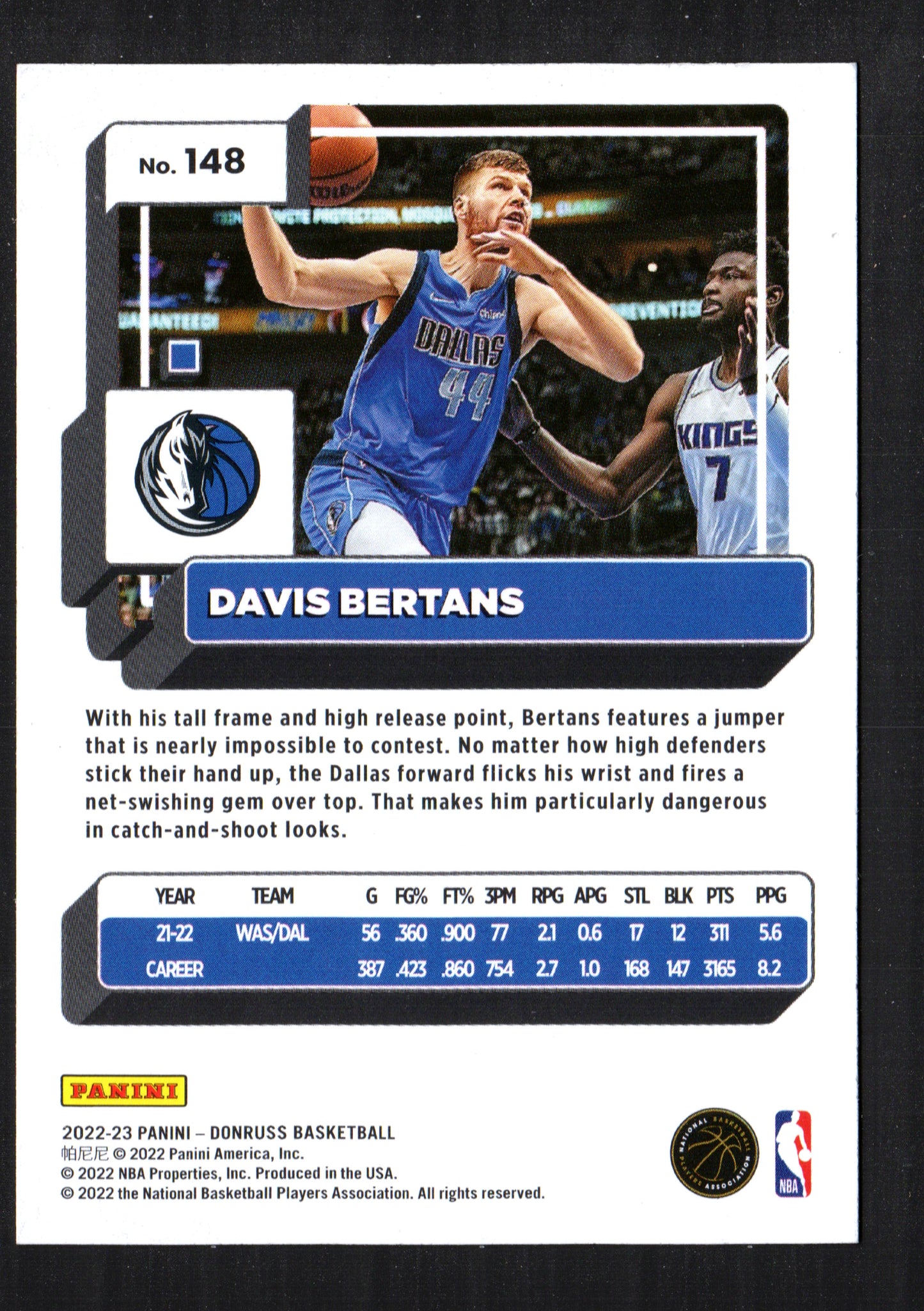 Davis Bertans Dallas Mavericks #148 - 2022-23 Donruss