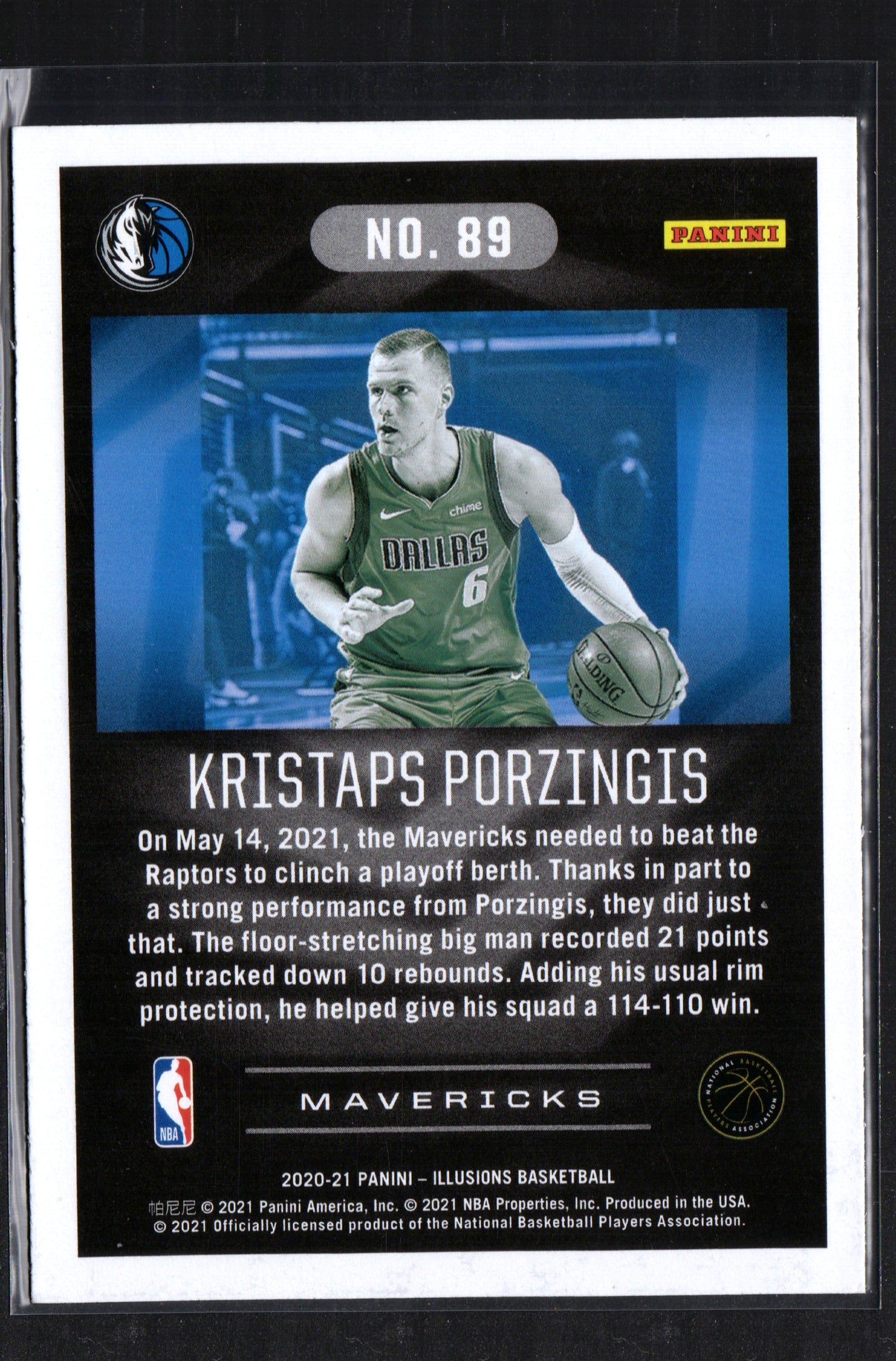 Kristaps Porzingis Dallas Mavericks #89 - 2020-21 Panini