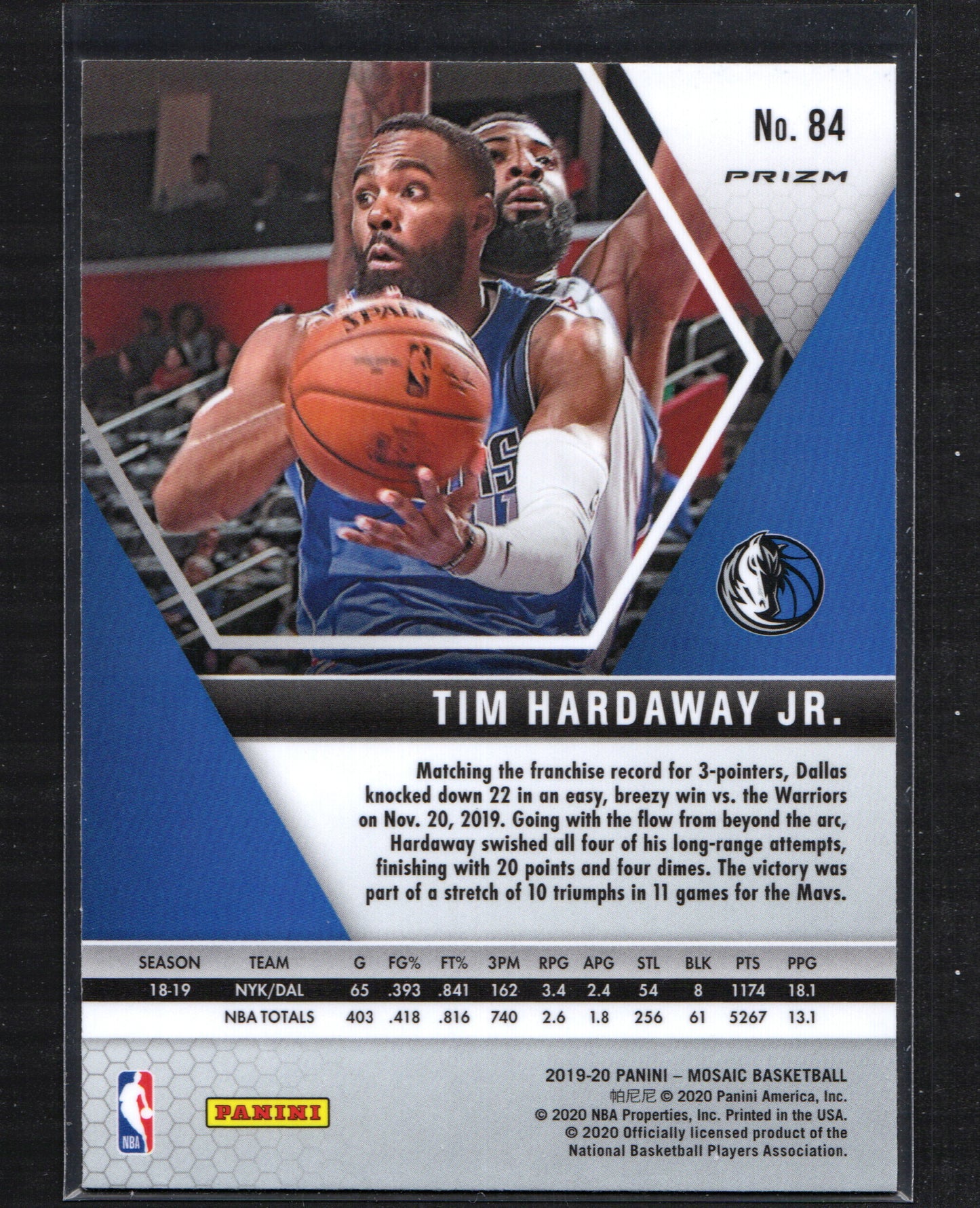 Tim Hardaway Jr. Dallas Mavericks #84 - 2019-20 Mosaic Green