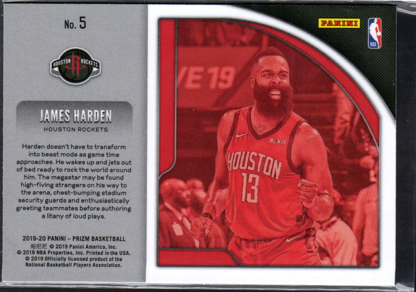 James Harden Houston Rockets #5 - 2019-20 Panini Prizm Get Hyped!