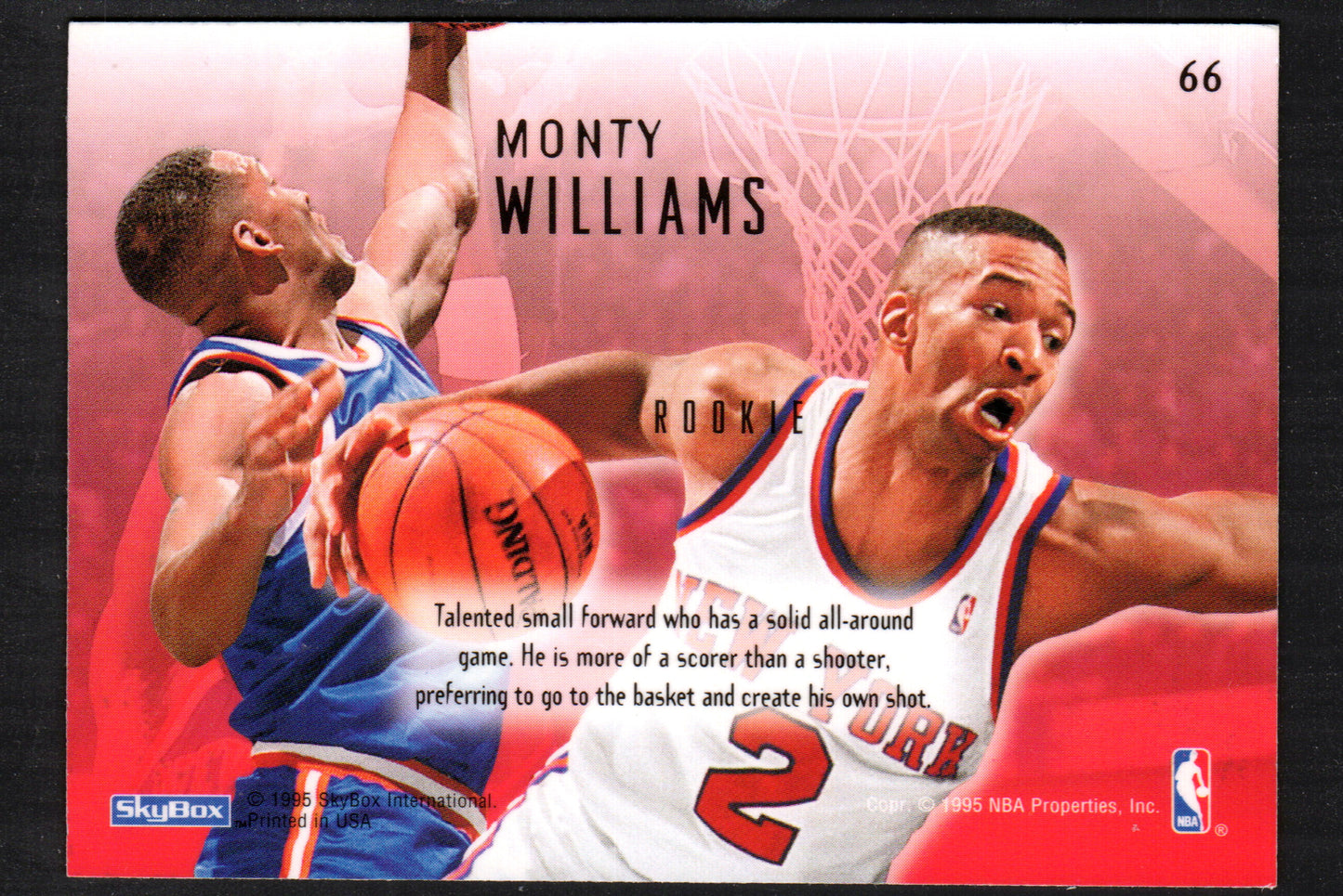 Monty Williams New York Knicks #66 - 1994-95 SkyBox Emotion