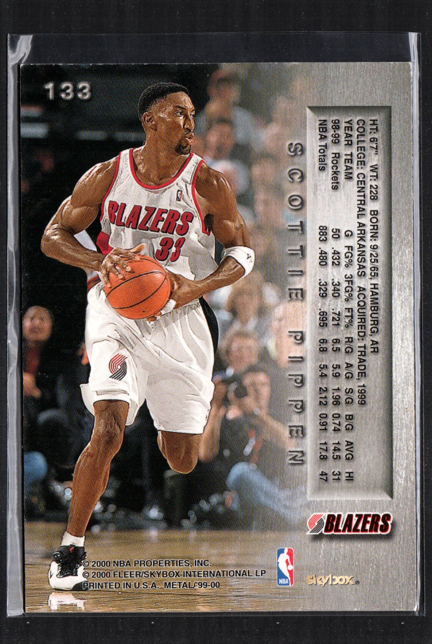 Scottie Pippen Portland Trail Blazers #133 - 1999-00 SkyBox Metal