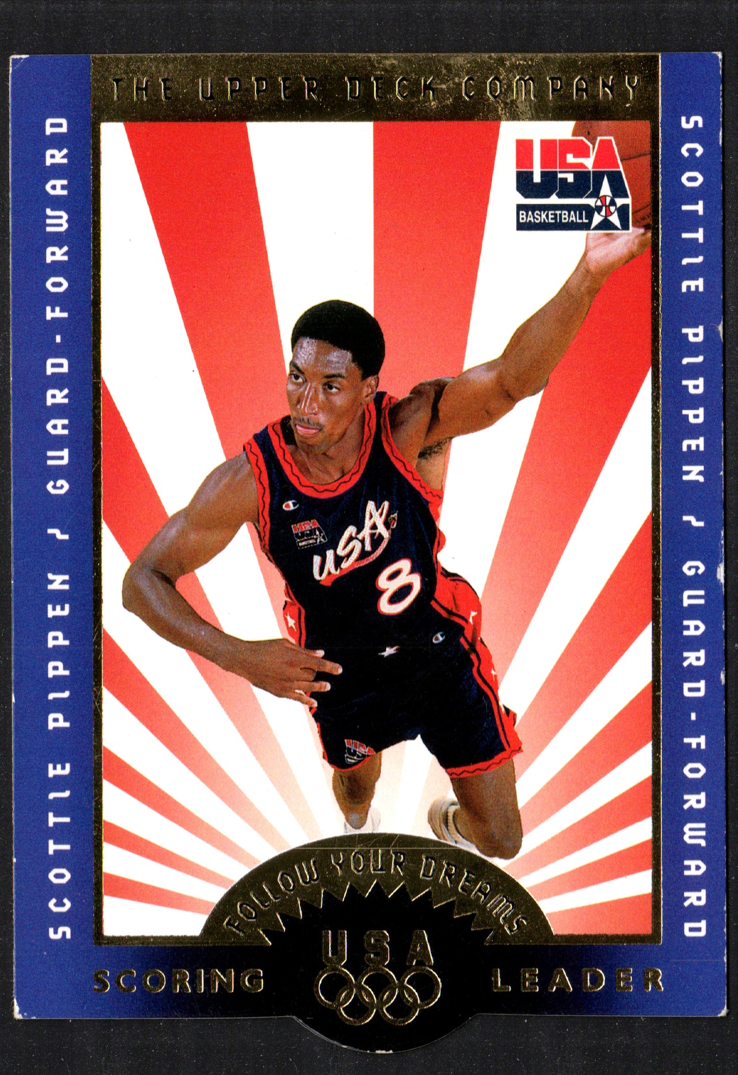 Scottie Pippen United States #F7 - 1996 Upper Deck Gold Edition