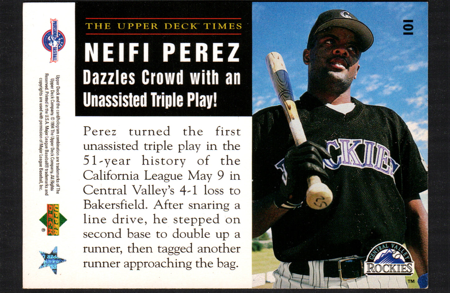 Neifi Perez Colorado Rockies #101 - 1994 Upper Deck