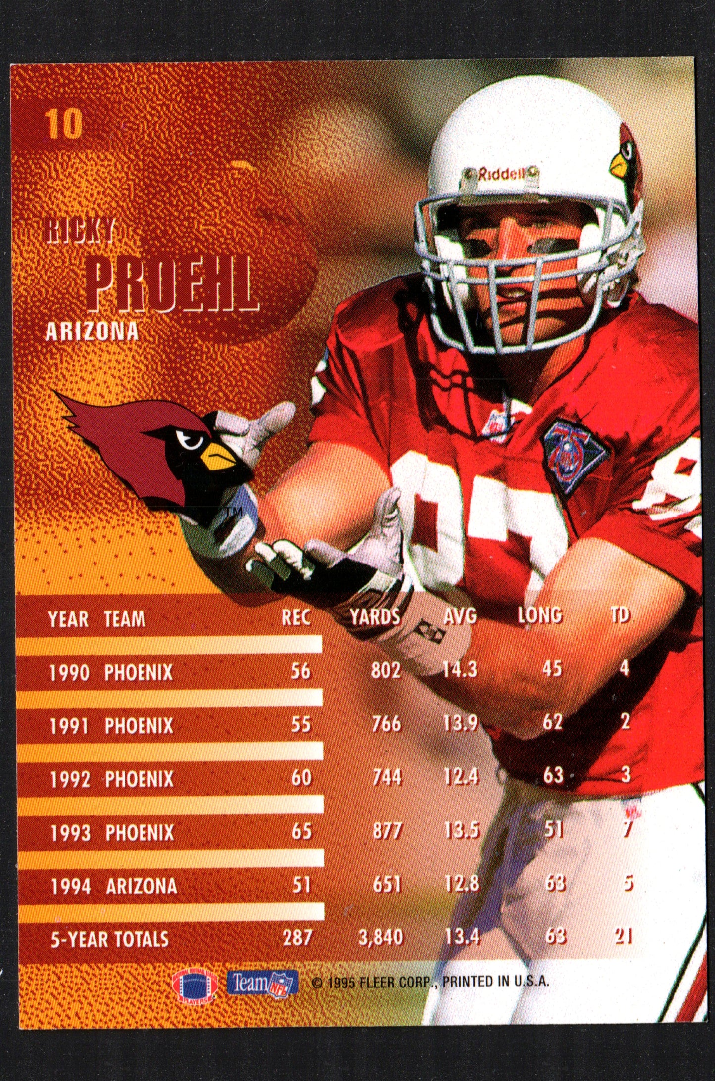 Ricky Proehl Arizona Cardinals #10 - 1995 Fleer