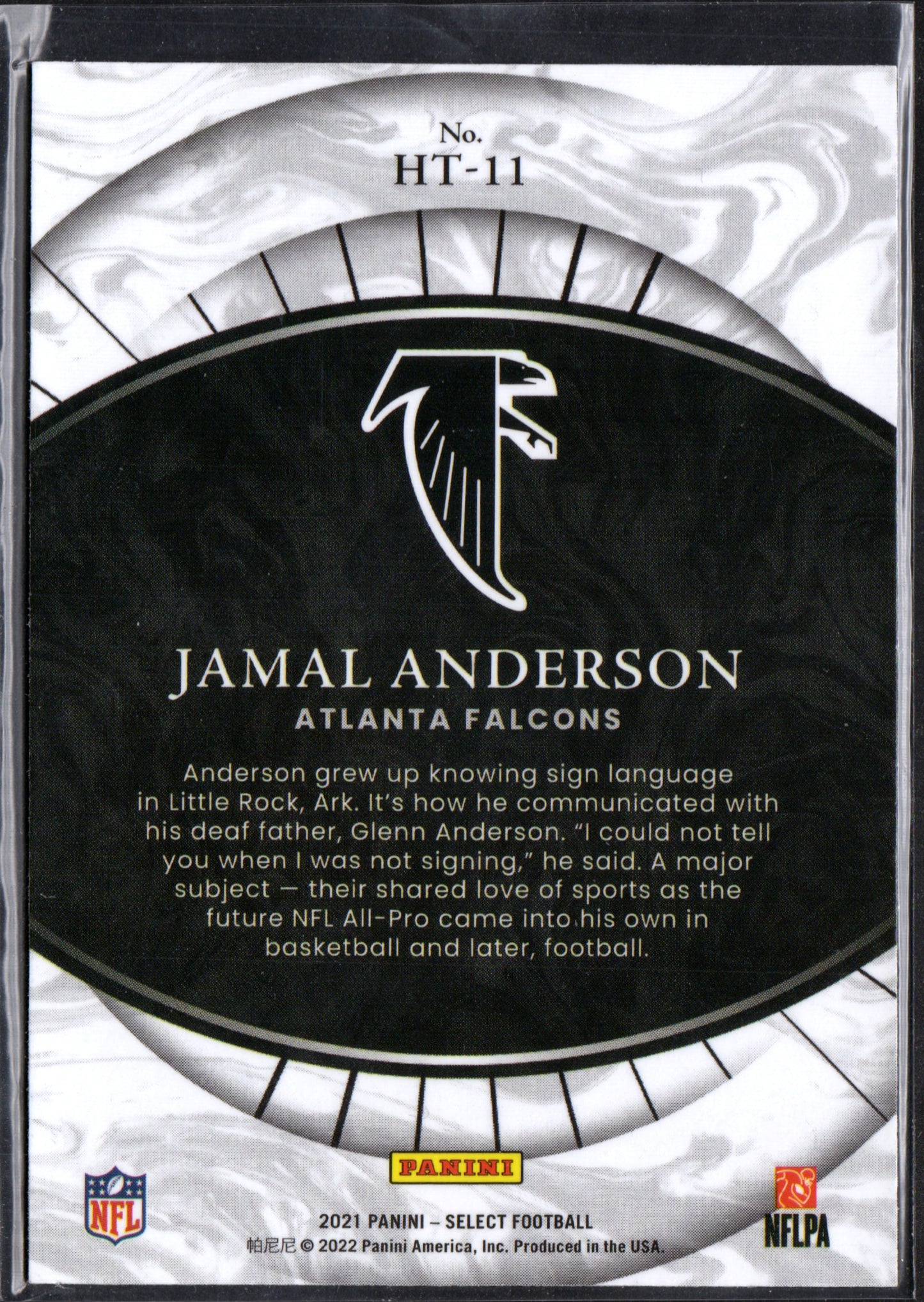 Jamal Anderson Atlanta Falcons #HT-11 - 2021 Panini Select Hidden Talents