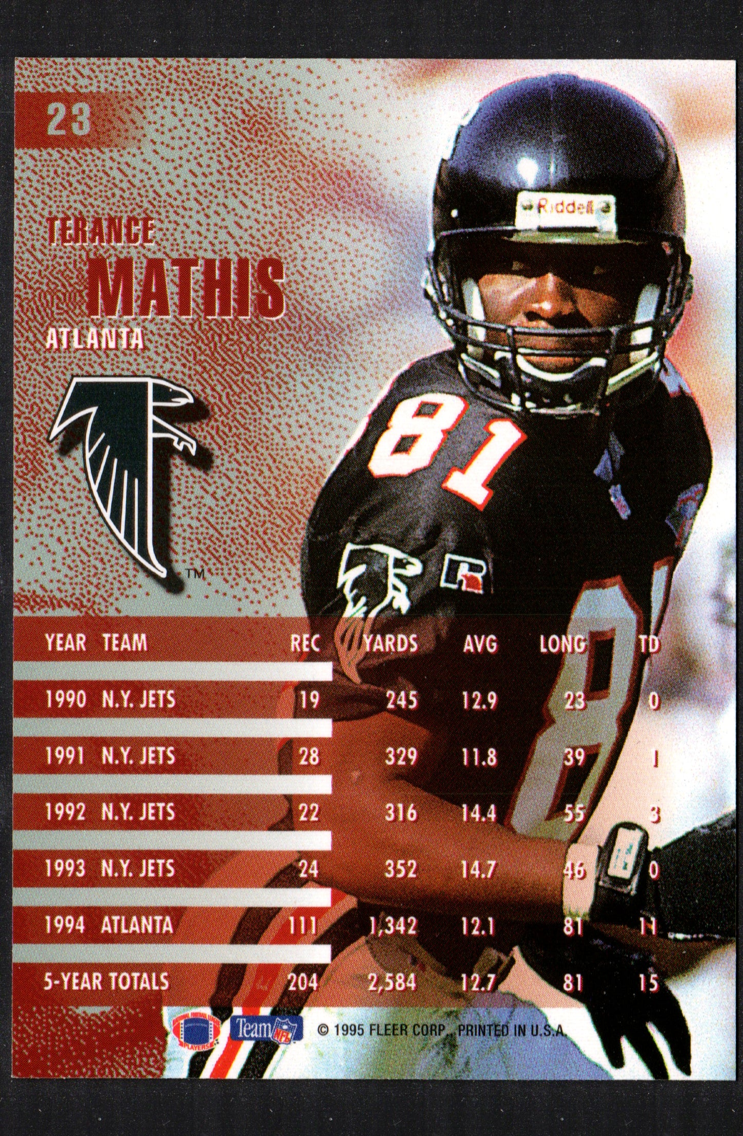 Terance Mathis Atlanta Falcons #23 - 1995 Fleer