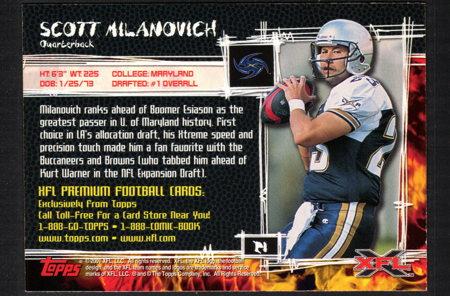 Scott Milanovich Los Angeles Xtreme #P1 - 2001 Topps XFL