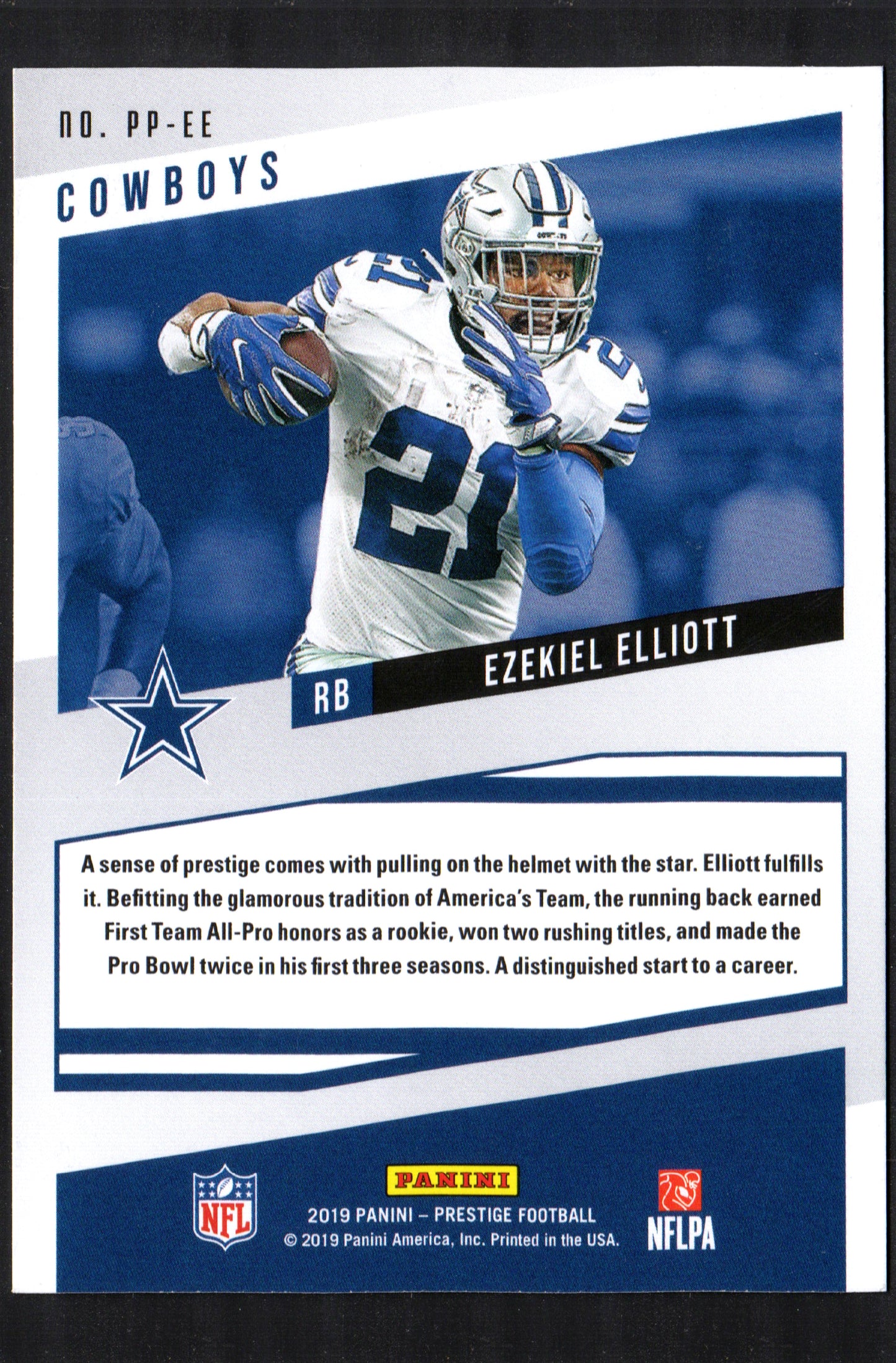 Ezekiel Elliott Dallas Cowboys #PP-EE - 2019 Prestige Prestigious Pros