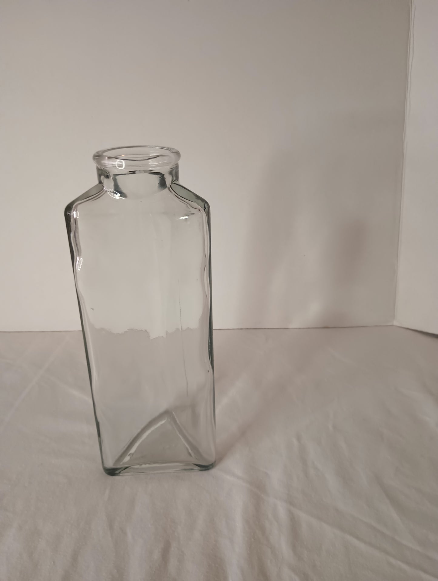 Clear Triangle Vintage Glass Vase