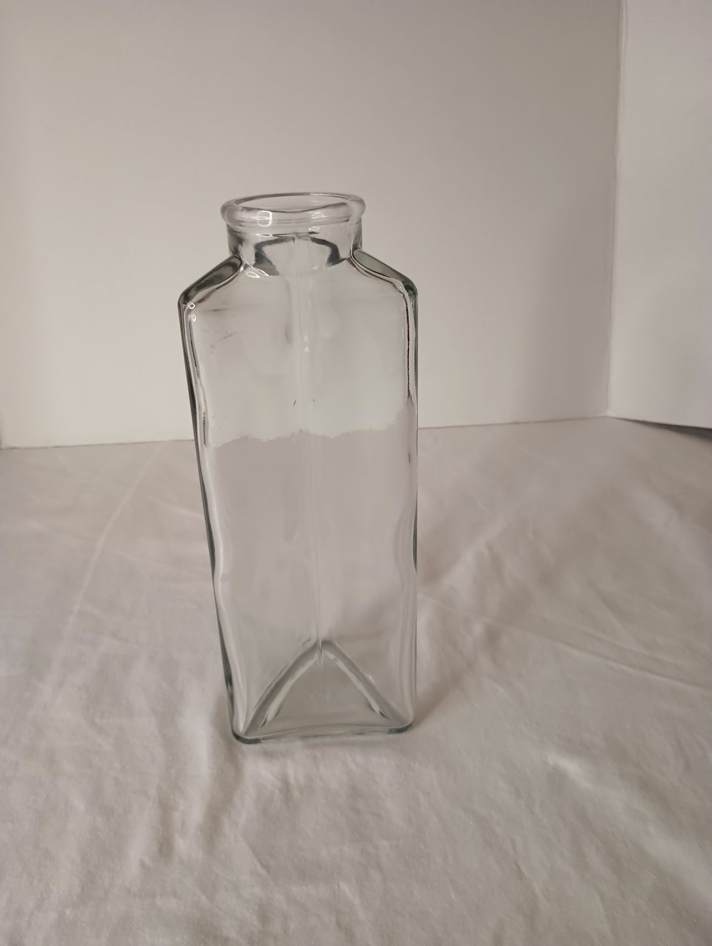 Clear Triangle Vintage Glass Vase