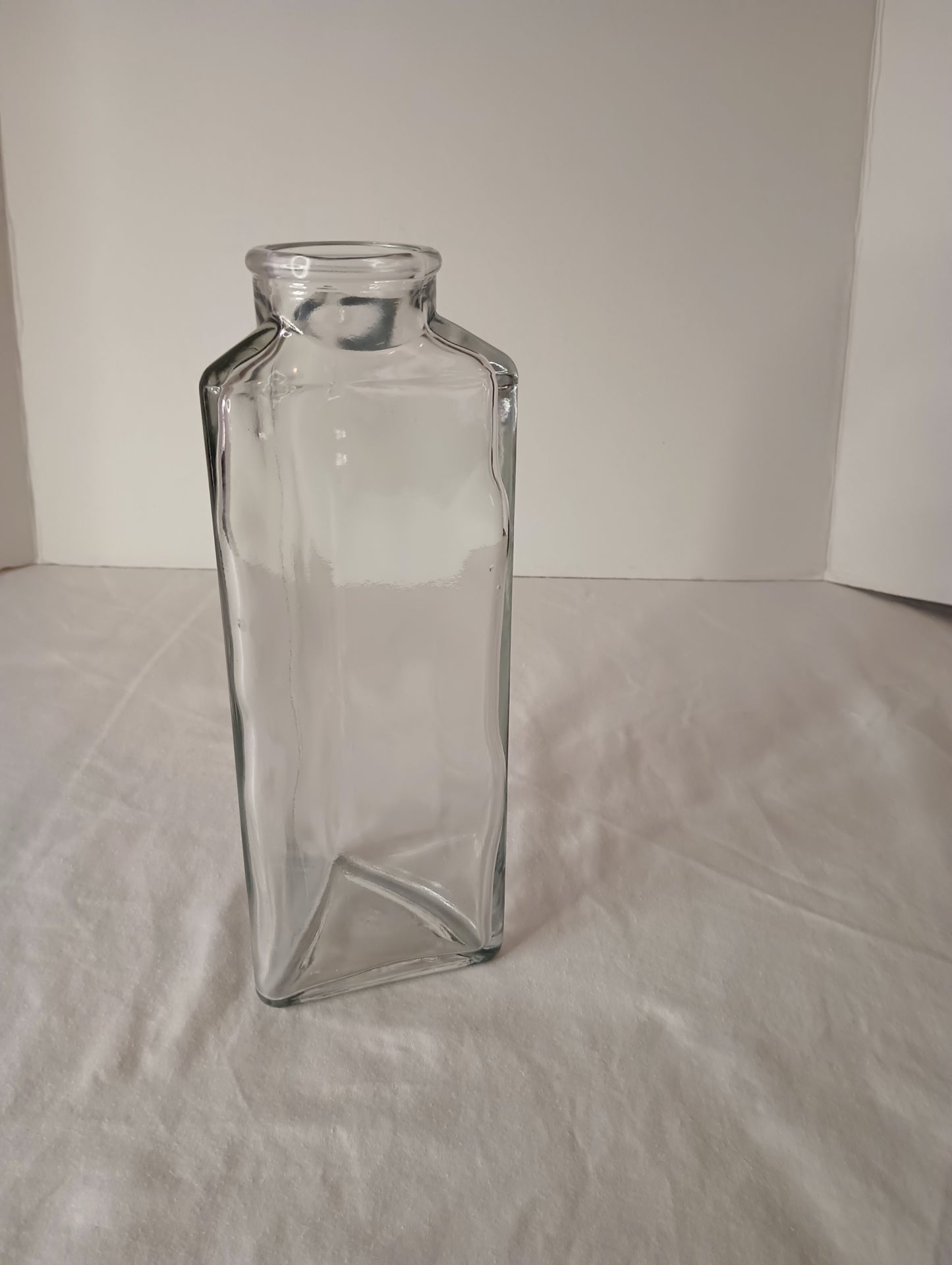 Clear Triangle Vintage Glass Vase