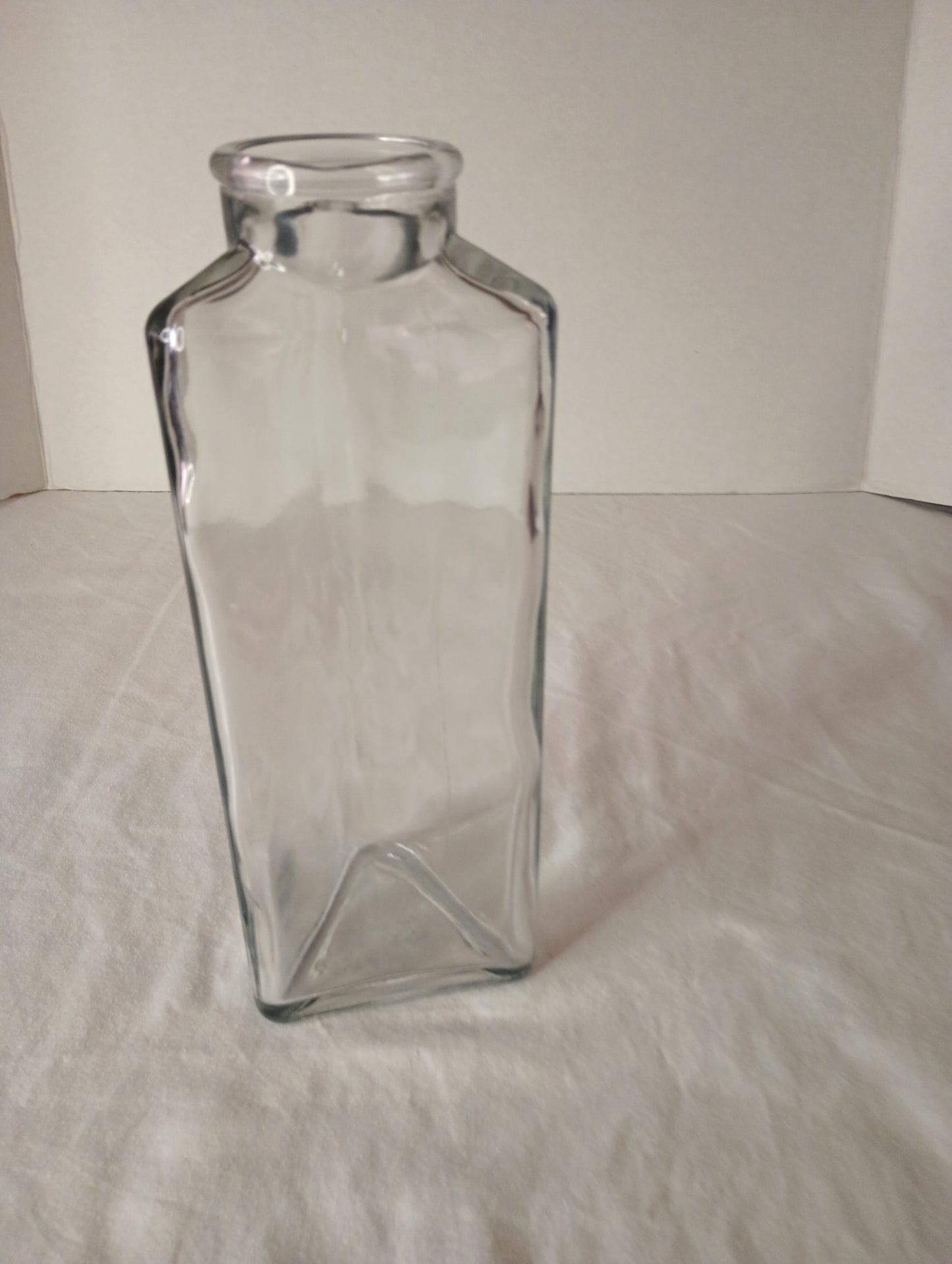 Clear Triangle Vintage Glass Vase