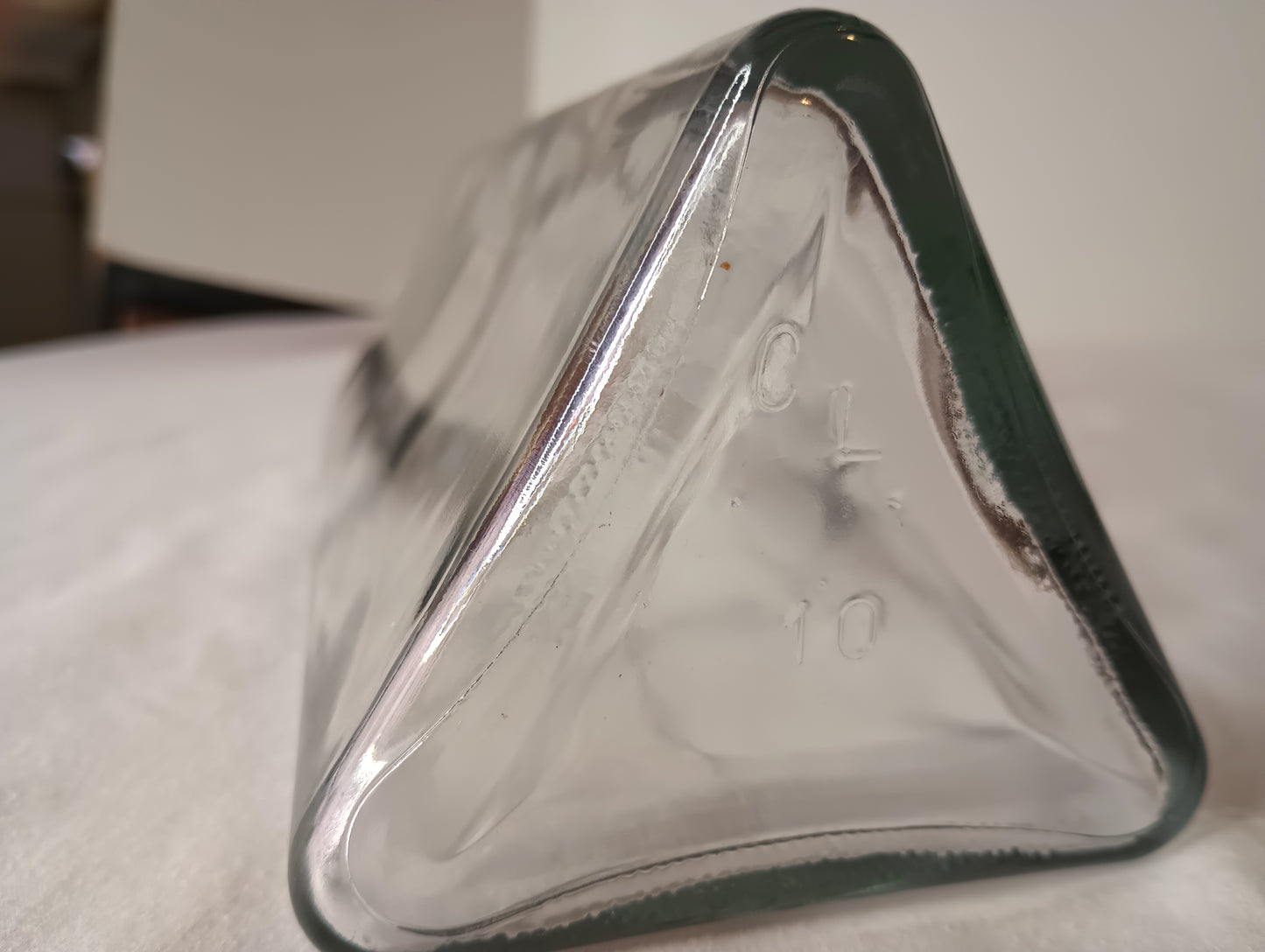 Clear Triangle Vintage Glass Vase