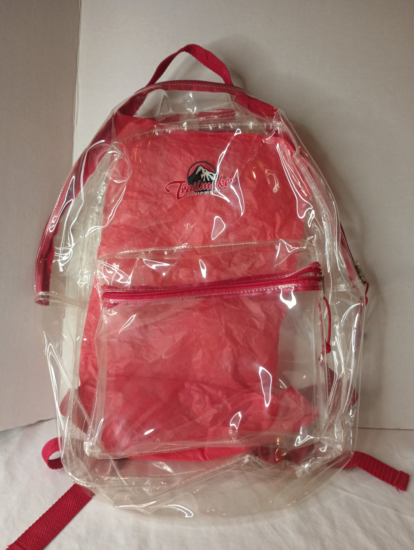 Trailmaker equipment Clear Backpack with Red Trim