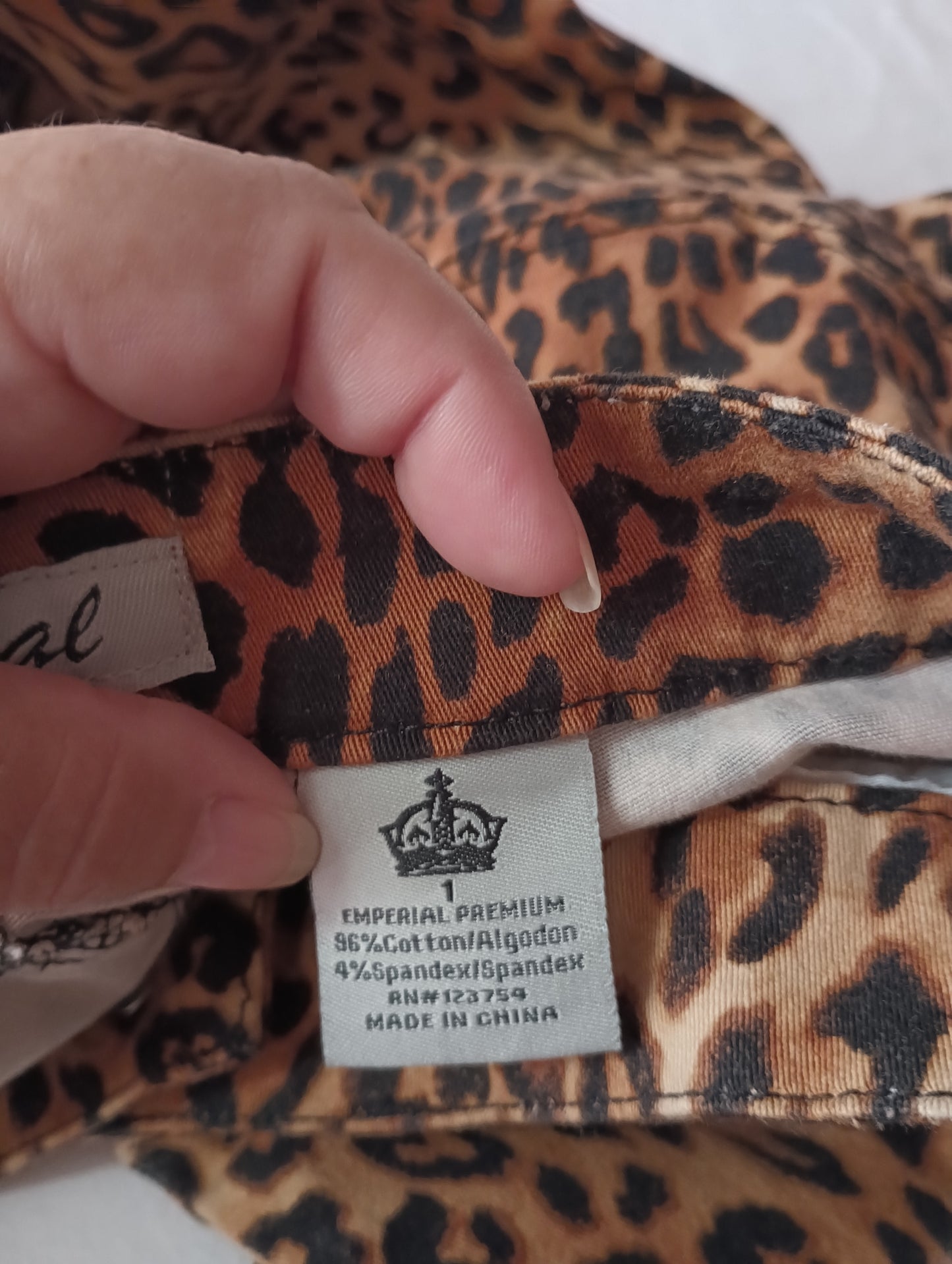 Emperial Size 1 Leopard Print Jeans