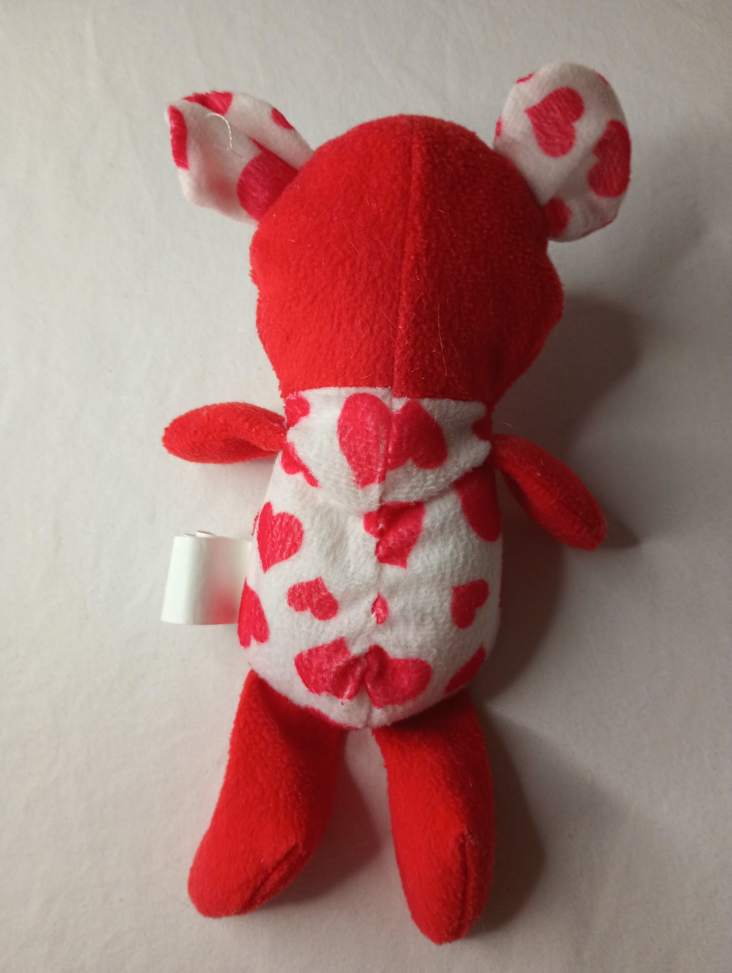 Beanie Baby Red & White Bear with hearts