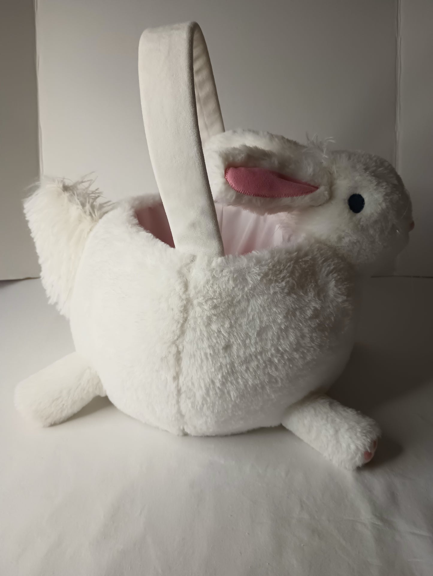 White Bunny Rabbit Soft Plush Easter Basket