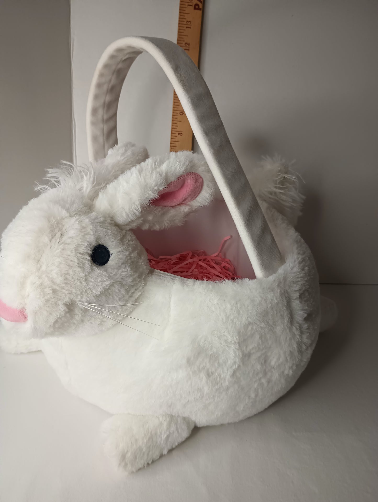 White Bunny Rabbit Soft Plush Easter Basket