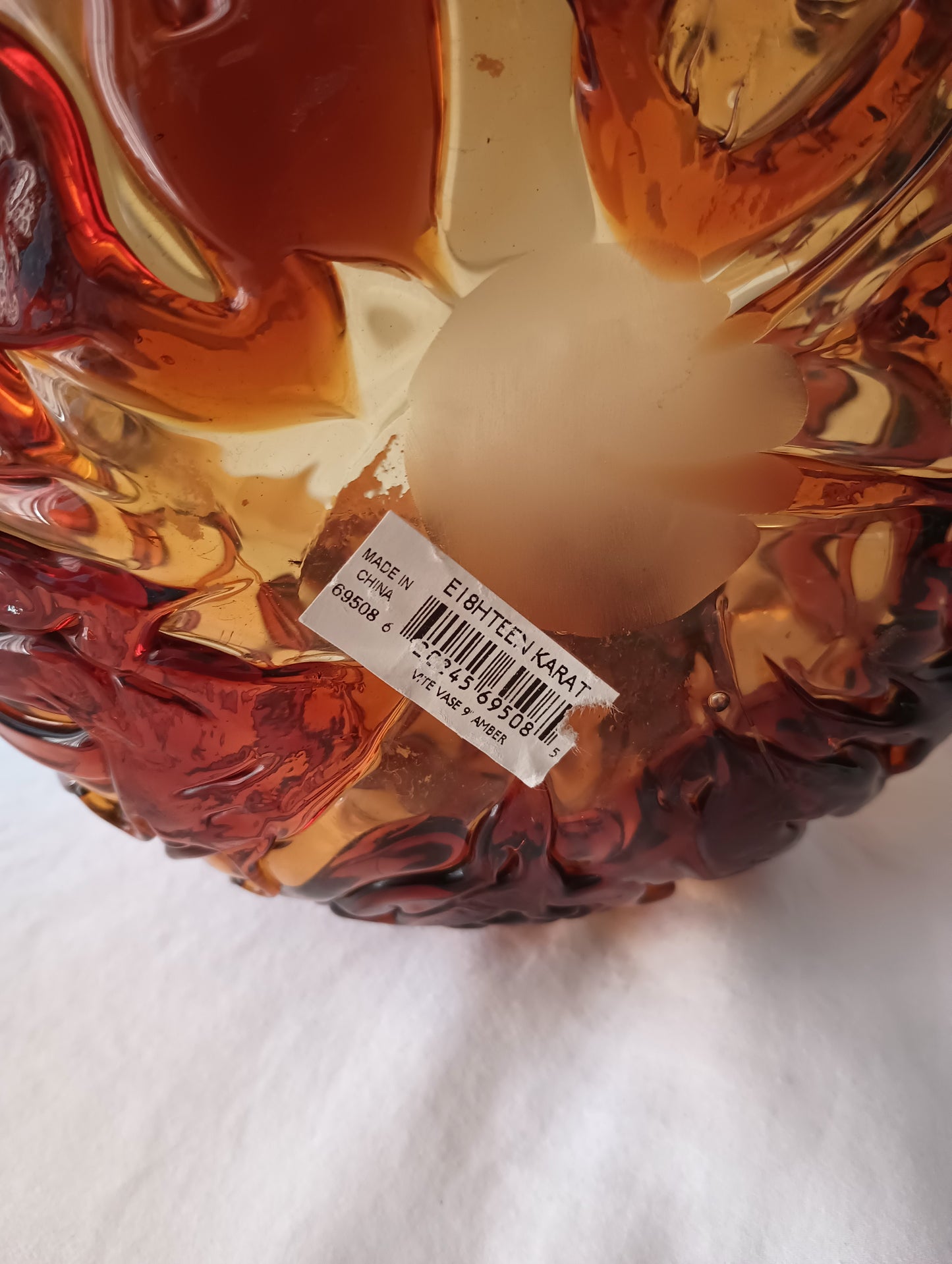 18 KARAT  VITE Vase 9" Amber