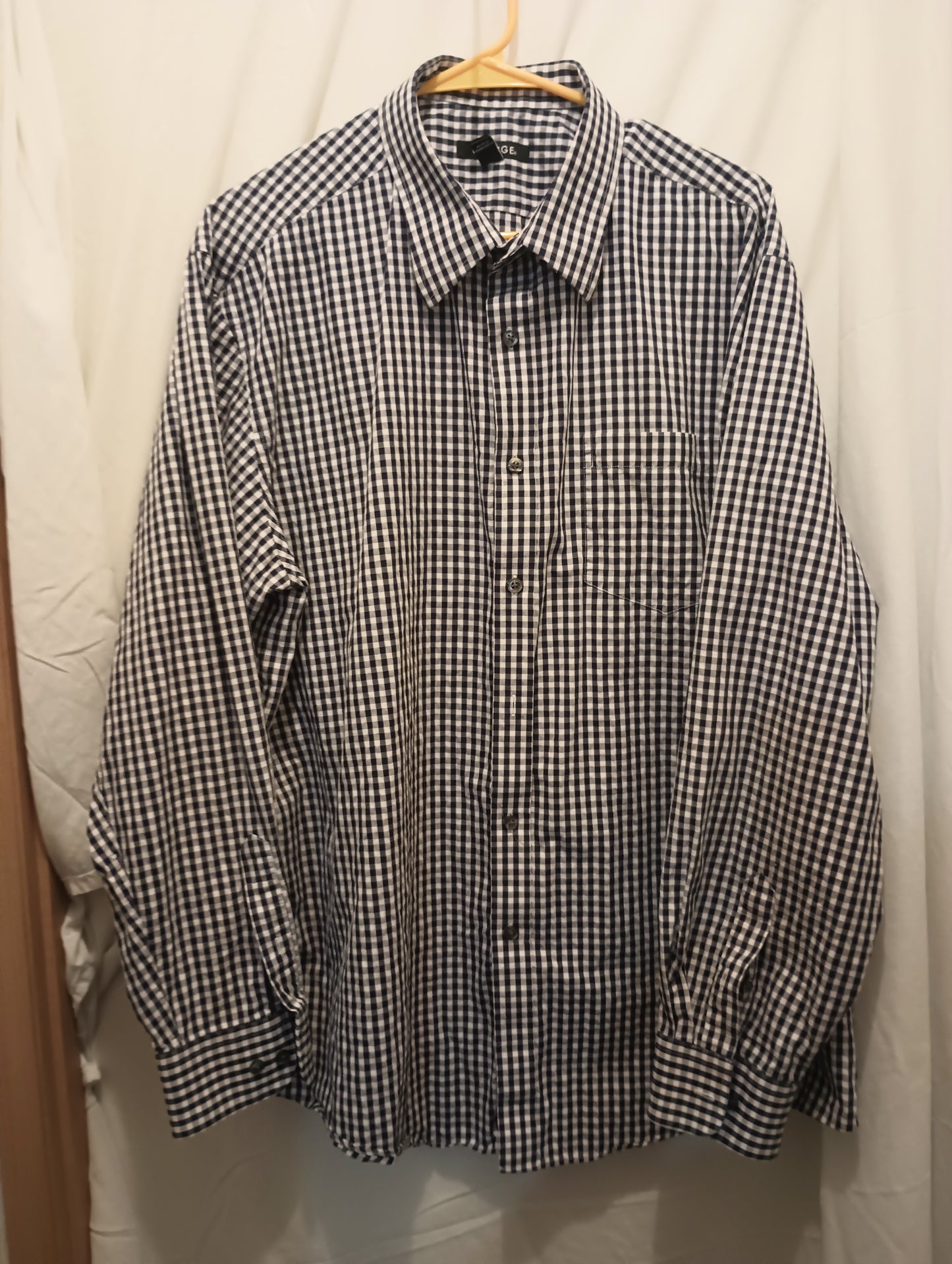 GEORGE XL/XG 46-48 Button Down Plaid Long Sleeve Mens shirt