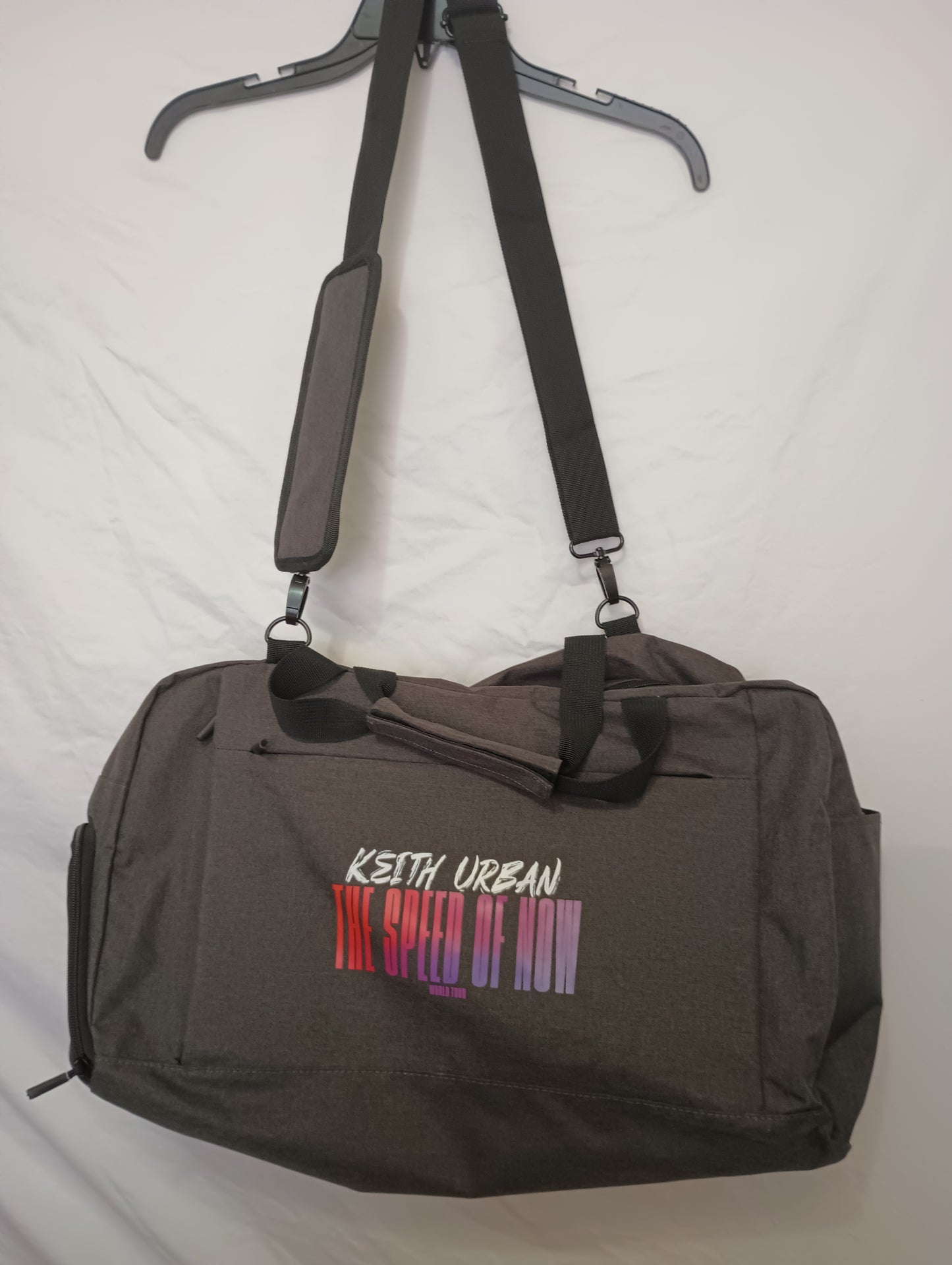 Keith Urban Black Duffle Bag with Shoulder Strap The Speed of Now World Tour