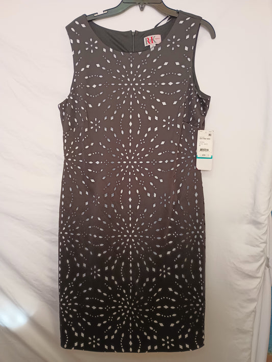 R & K ORIGINALS Women's Black/White Sleeveless Dress Size 16