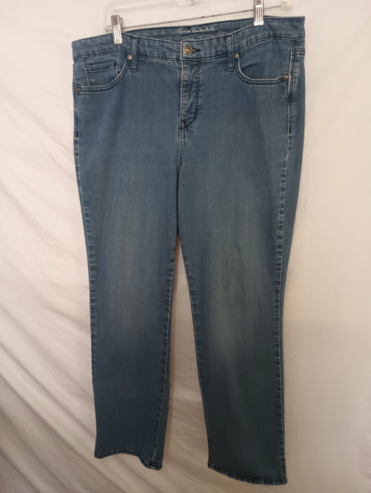 Gloria Vanderbilt All Around Slimming Effect Rail Straight Jeans Size 12 Missy Short