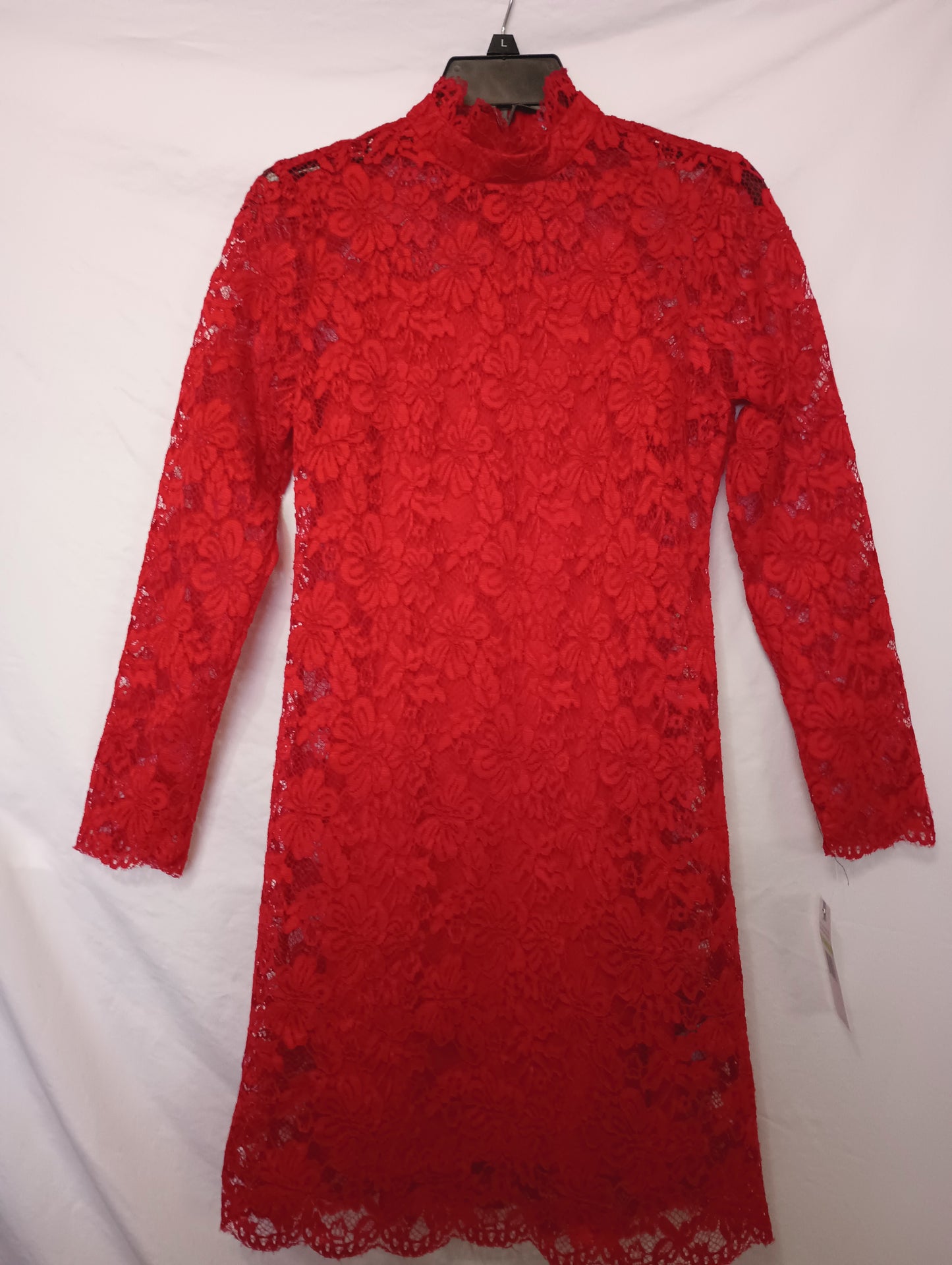 PROSECCO Women's Red Riding Hood Long Sleeve Lace Dress Size 4