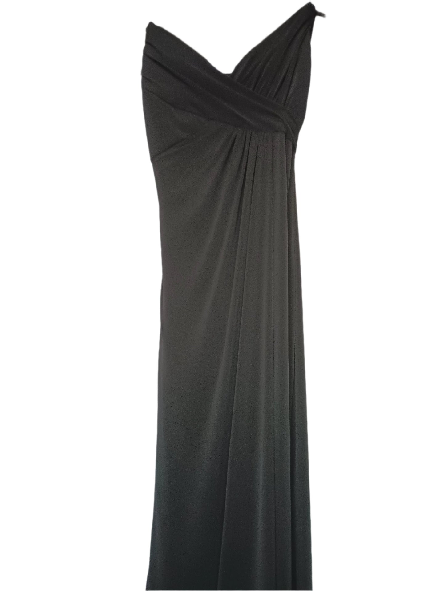 AMSALE Women's Designer Black Sleeveless Long V-Neck Dress size 12