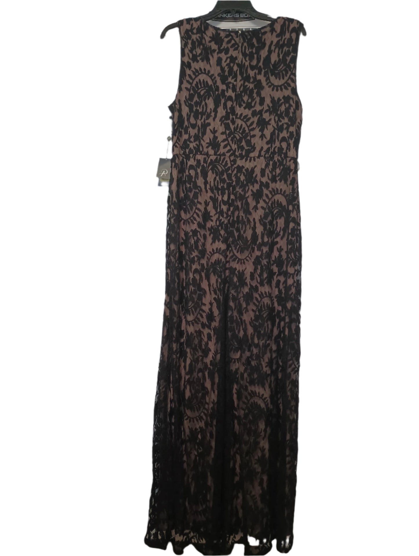 ADDRIANNA PAPELL Lace Mermaid Gown Women's Dress Size 14 Black