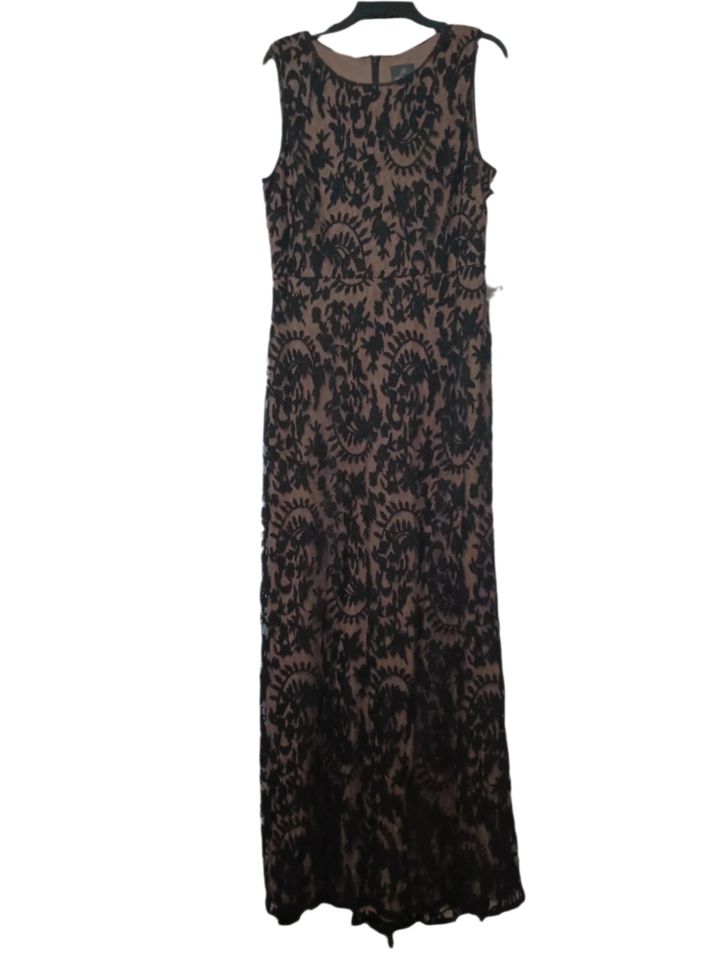 ADDRIANNA PAPELL Lace Mermaid Gown Women's Dress Size 14 Black