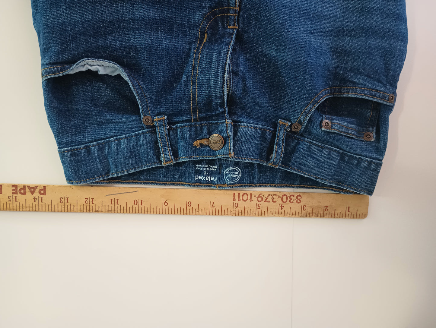 WONDER NATION Relaxed Jeans Girls Size 12 Indigo Wash