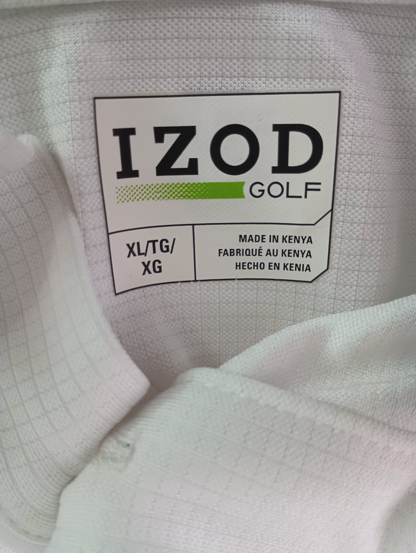 IZOD Golf XL Mens Collared short sleeve shirt White