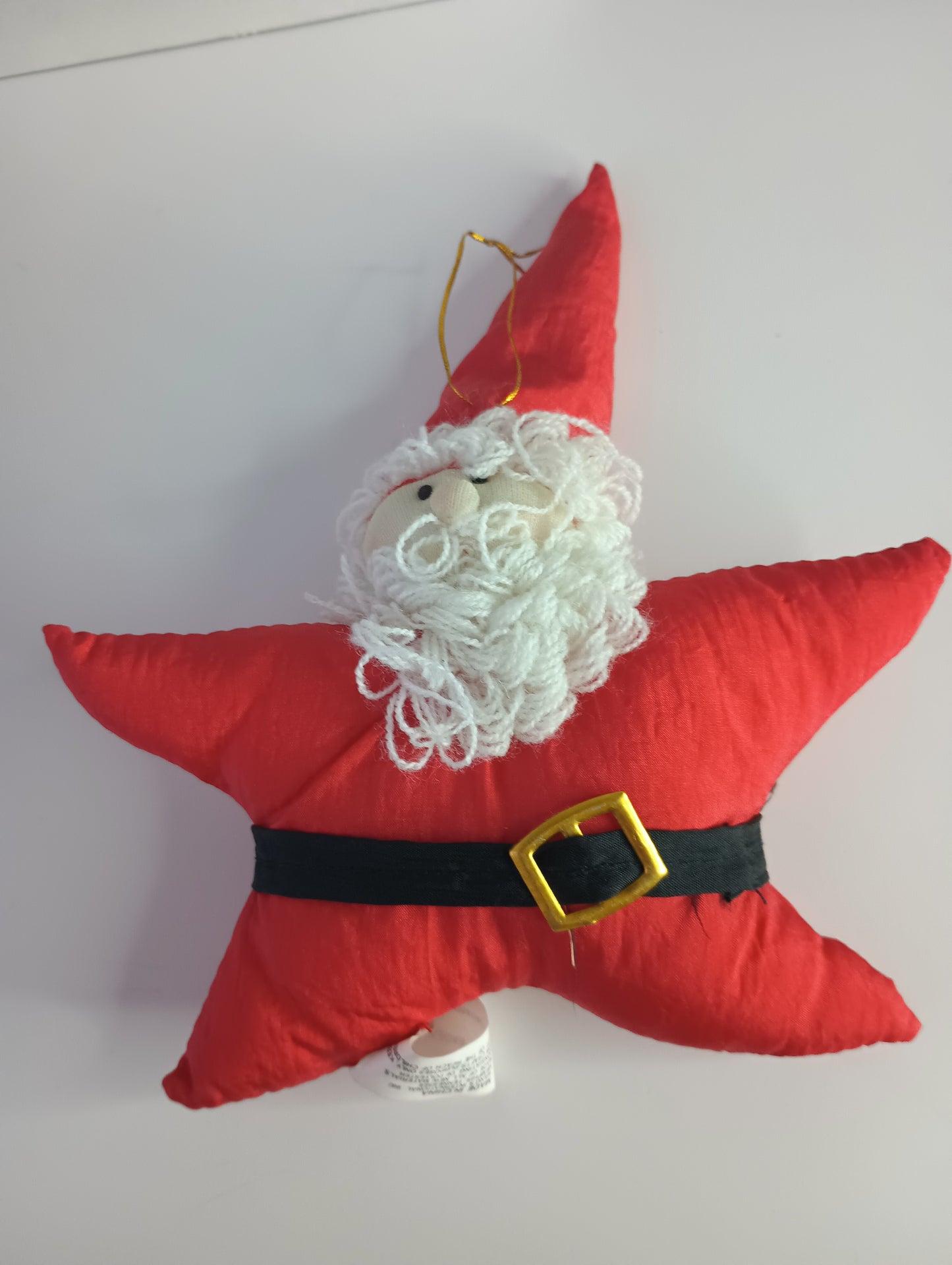 Cloth Star Santa Christmas Ornament 8"