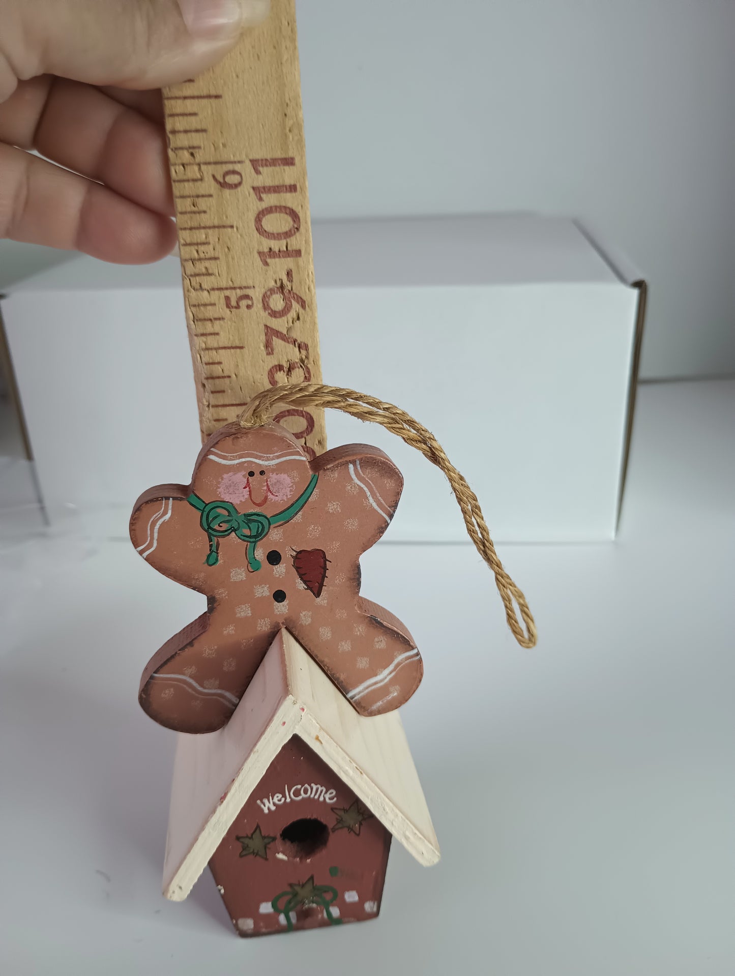 Vintage SANTA'S WORKBENCH Trim A Tree Birdhouse with Gingerbread Christmas Ornament 1999 4"