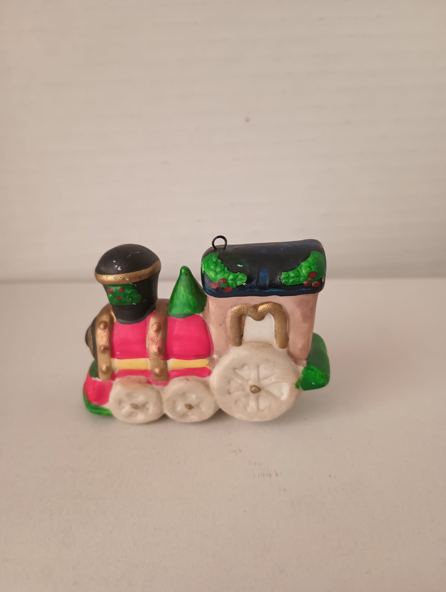 Train Porcelain Christmas Ornament 3"