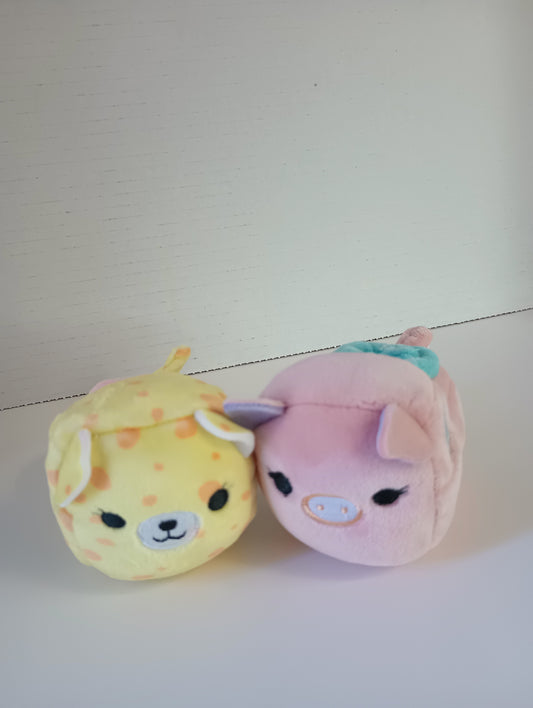 SQUISHMALLOWS Squishville Selling Lot of 2 Pink, Yellow  6"