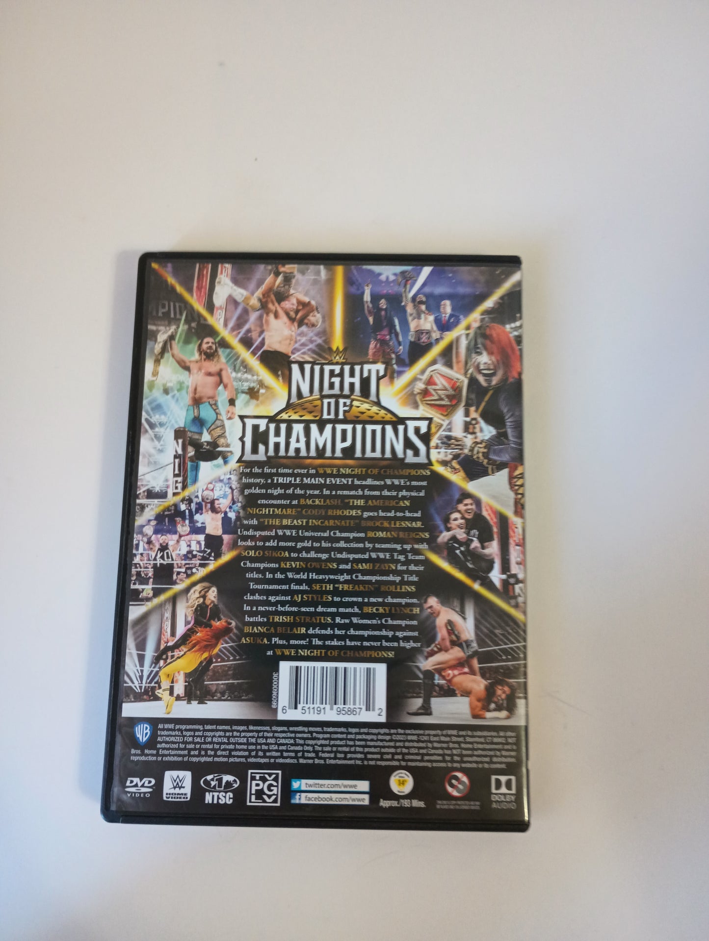 WWE Night of Champions Triple Main Event DVD