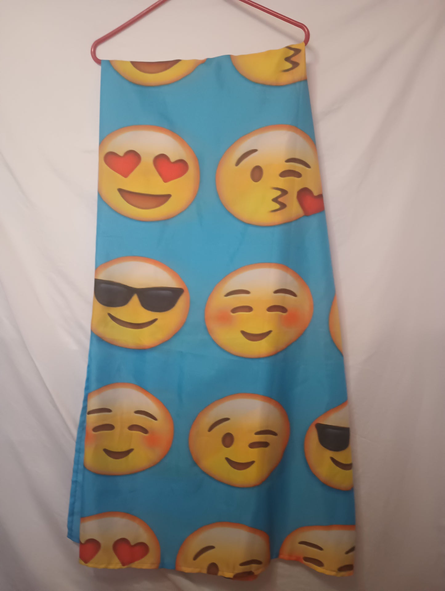 Emojis Shower Curtain Blue with Yellow Faces