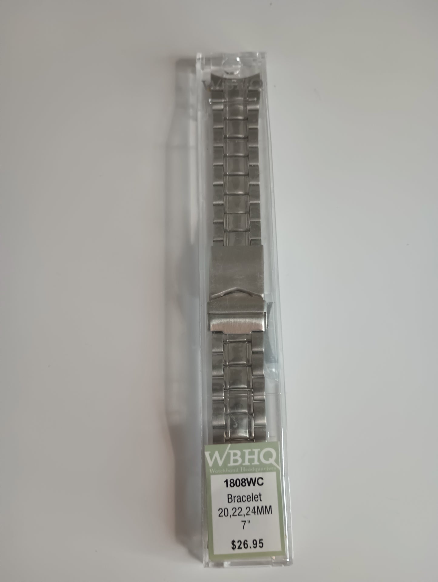 WBHQ Classic Multiple End Satin White Men's Watch Strap Band 20,22,24MM 7" 1808WC