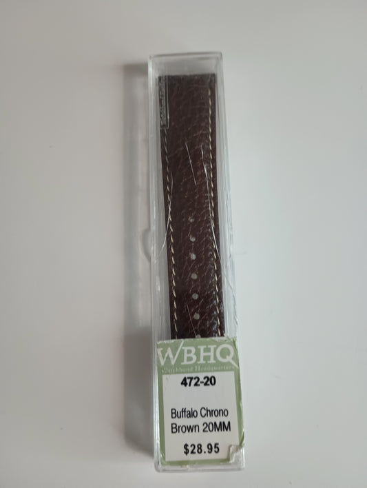 WBHQ SD Brown Buffalo Design Chrono Watch Strap Band 20 472-20